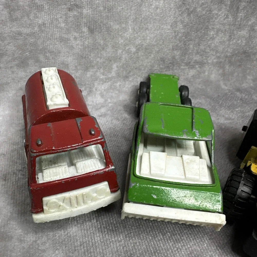Tootsie Toy Truck Lot Metal Die Cast Chicago Dozer Roller Pick Up Red Green 1970